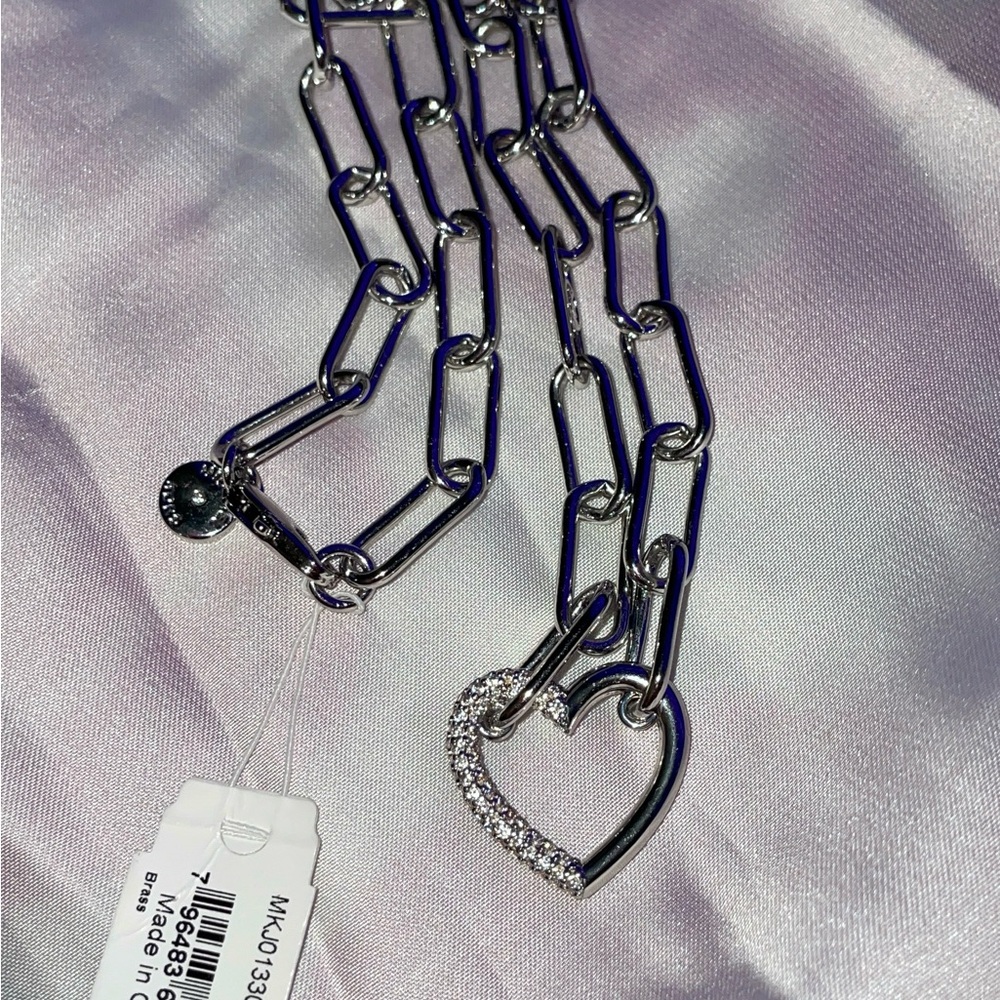 Michael Kors heart, paperclip style necklace. Brand new with tags.
